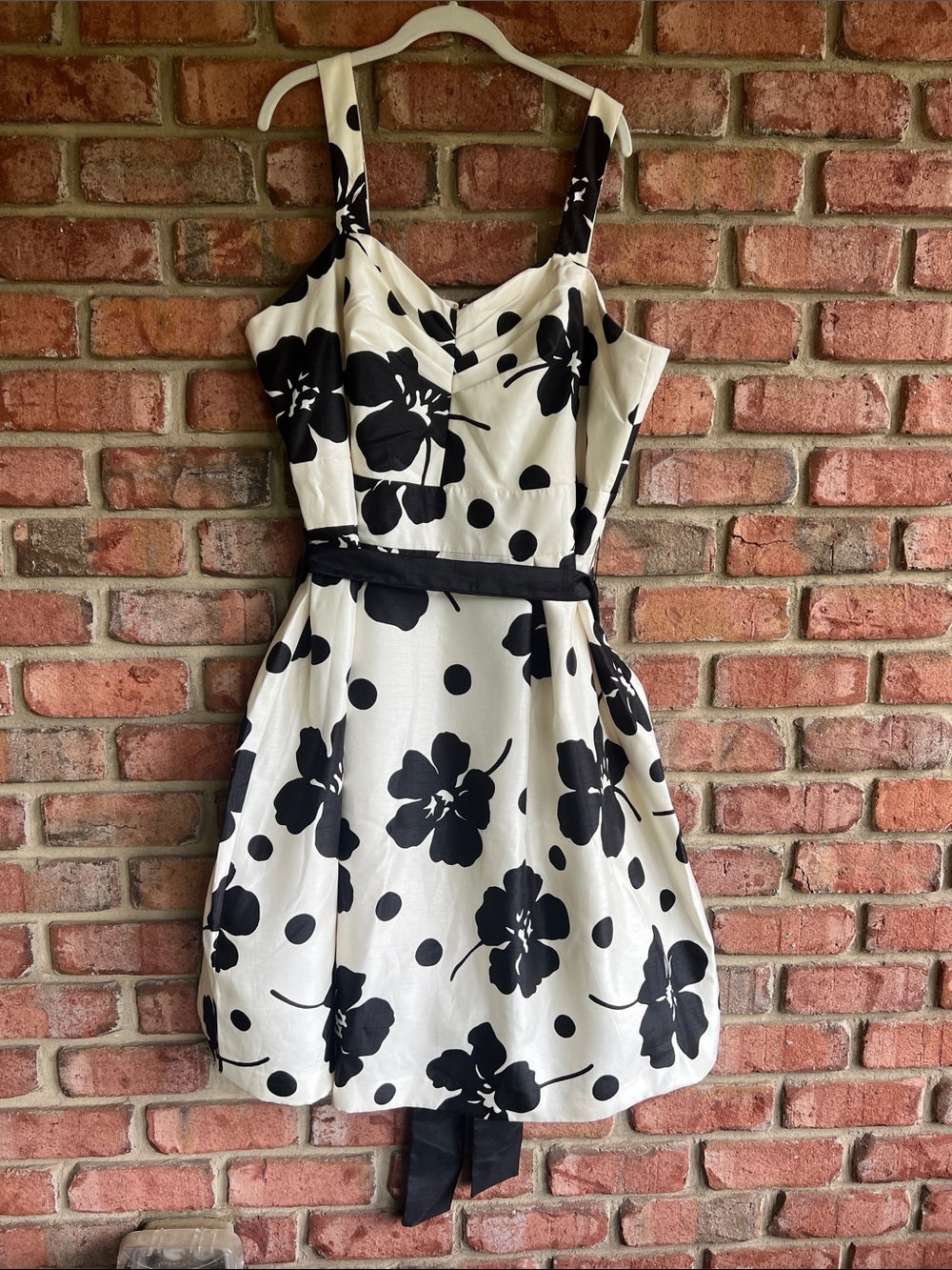 20W Jessica Howard Black and White Floral Polka Dot Dress